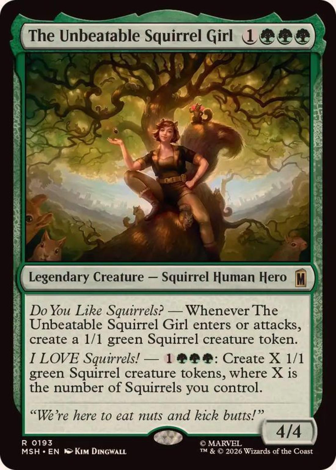 【Foil】絶対無敵スクイレル・ガール/The Unbeatable Squirrel Girl [MSH] 緑R商品画像