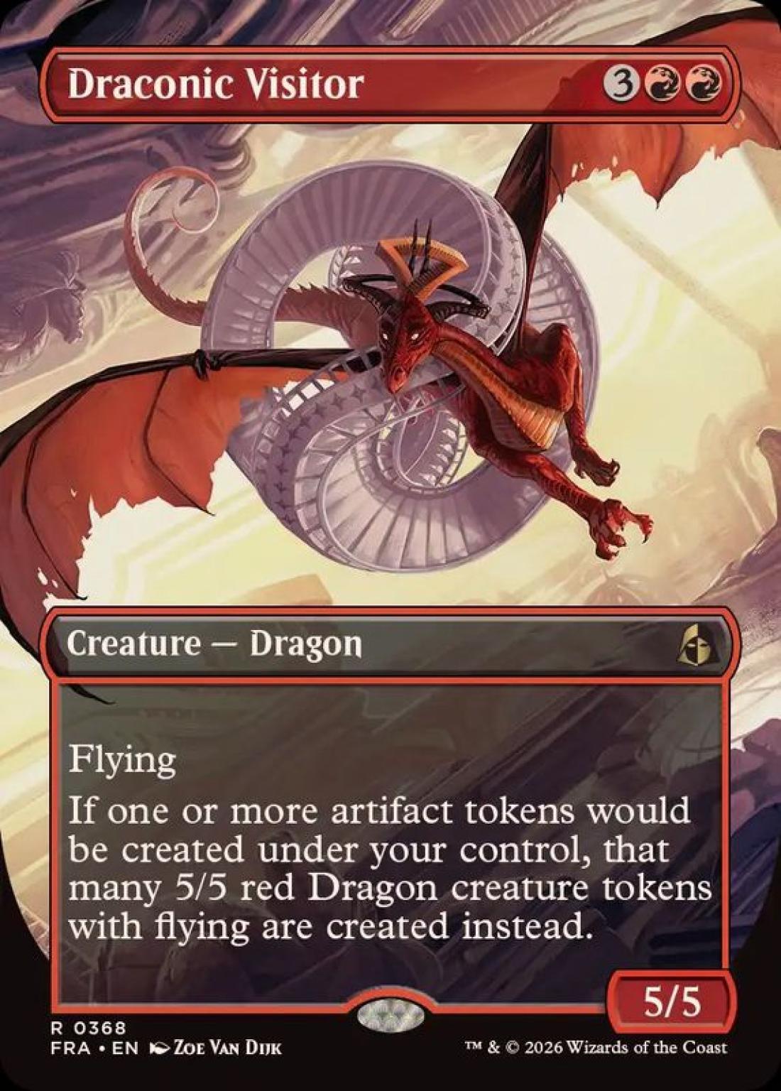 ボーダーレス)ドラゴンの訪問者〈Eng〉/Draconic Visitor [FRA] 赤R商品画像
